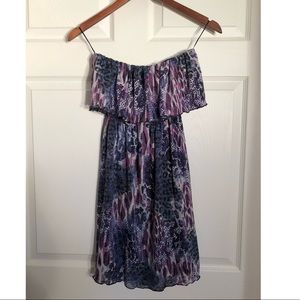 Vitamina Printed Strapless Dress